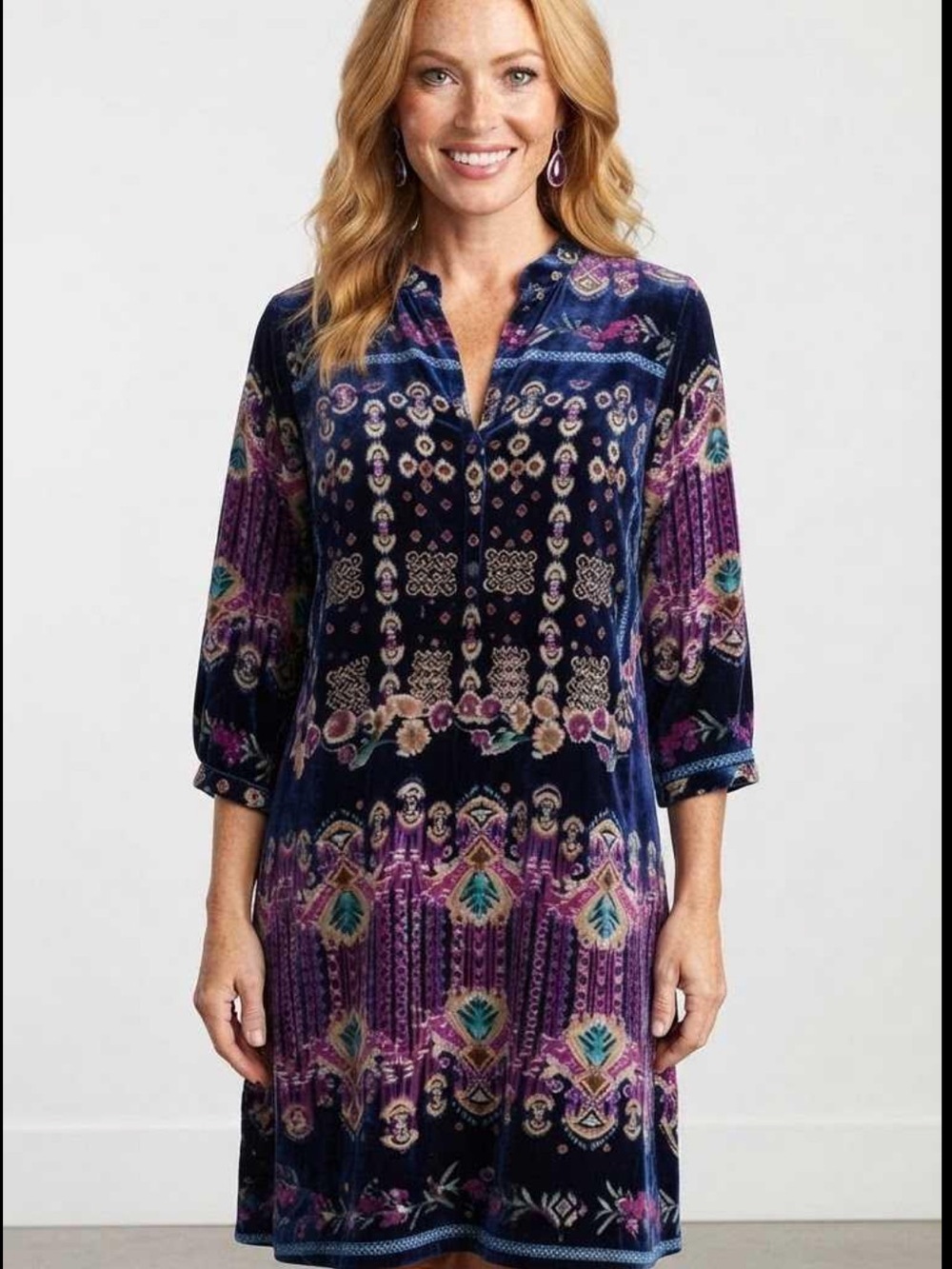 Johnny Was Summer Elora burnout velvet dress NWT